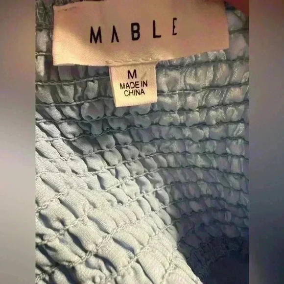 Mable BABYDOLL MINI DRESS Blue Puff Sleeve Cinderella Cosplay Coquette Fairy - Picture 5 of 6